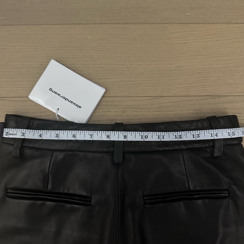 Alexander Wang Leather Wide Leg Embossed Trousers Women Size 0 - Picture 3 of 14